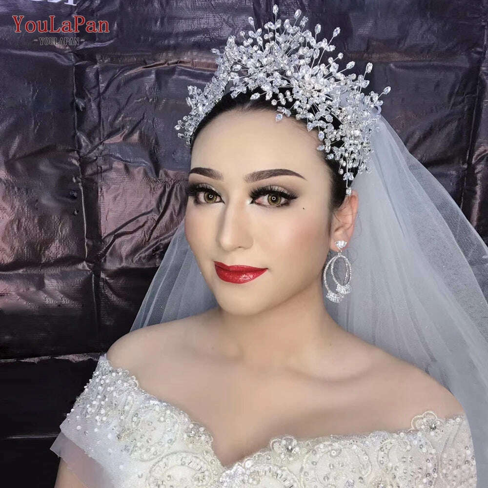 YouLaPan Bride Exquisite Headband Tiara Full Rhinestone Bridesmaid Hair Band Women Fashion Headwear Wedding Accessories HP385