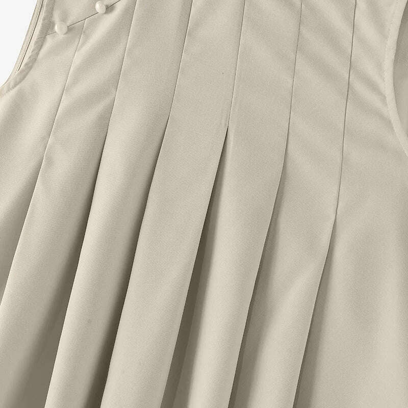ZANZEA Elegant Sleeveless A-line Vestidos 2024 New Chinese Dress Women Pleating Party Dress Vintage Fashion Mandarin Collar Robe
