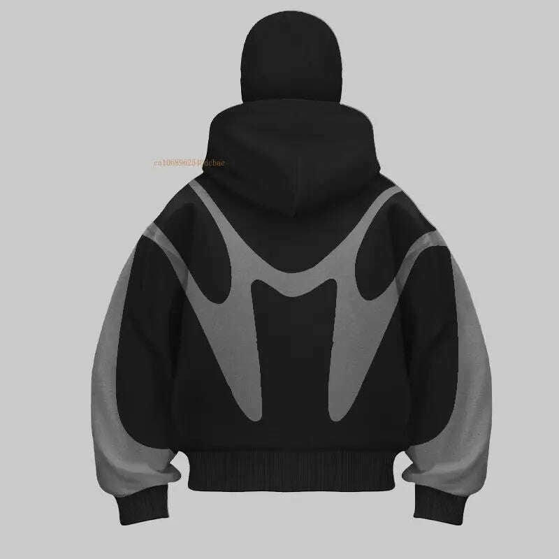 Zipper Hoodie Men Women Fall Winter New High Street Loose Y2K Couple Tops Ins Tide Double Hat Unique Design Hooded Sweatshirt