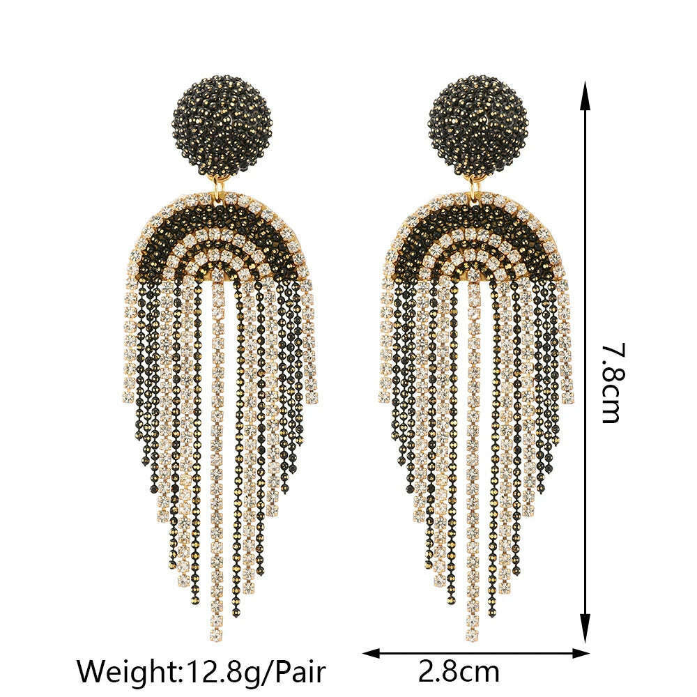Ztech Beads Earrings For Women Hand-Make Long Link Tassel Korean Fashion Style Trendy Accessories High Quality Vintage Jewelry