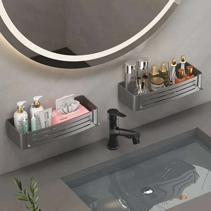 1-3 Floors Wall Mounted No Drill Bathroom Shelf Shower Shelf Makeup Organizer Shelf Shampoo Stand Bathroom Accessories