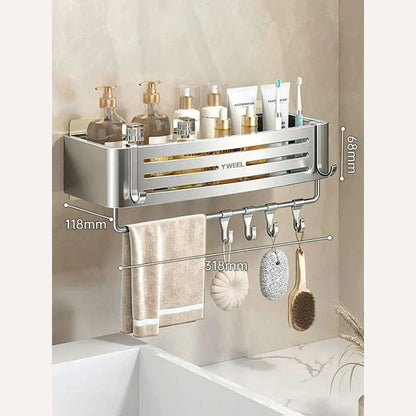 1-3 Floors Wall Mounted No Drill Bathroom Shelf Shower Shelf Makeup Organizer Shelf Shampoo Stand Bathroom Accessories