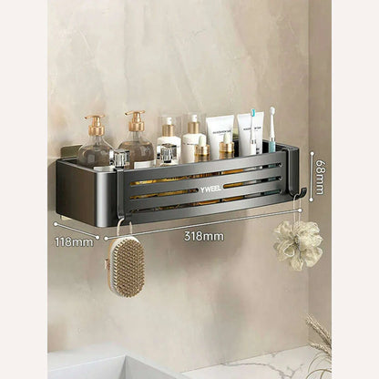 1-3 Floors Wall Mounted No Drill Bathroom Shelf Shower Shelf Makeup Organizer Shelf Shampoo Stand Bathroom Accessories