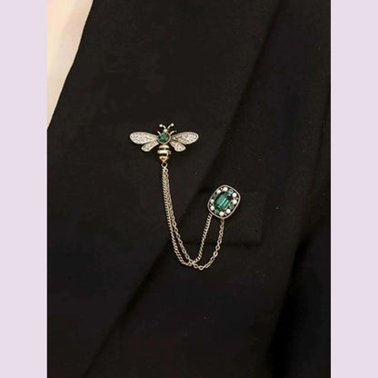 1 Piece Of Bee Crystal Tassel Women's Brooch Sweater With A Unique And Luxurious Design-zt3128