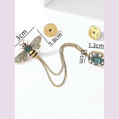 1 Piece Of Bee Crystal Tassel Women's Brooch Sweater With A Unique And Luxurious Design-zt3128