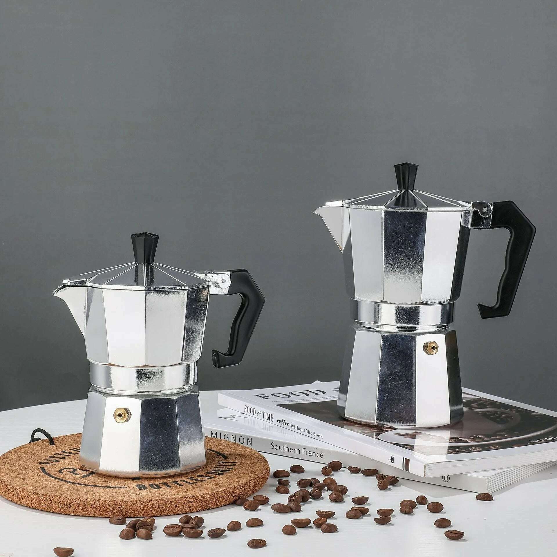 150 300 600 Aluminum Moka Pot with Electric Burner Stove Top Coffee Maker Espresso Percolator Mocha Kettle Heater Home Household