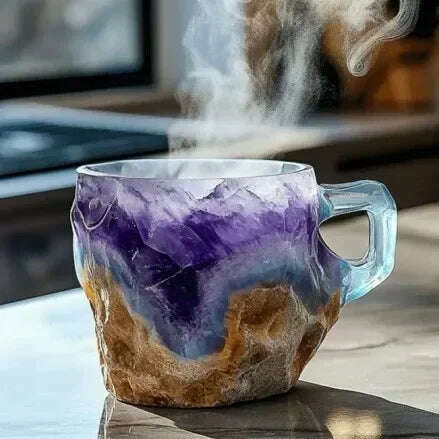 1pc Personalized Mineral Crystal-Style Resin Coffee Cup Water Cup Stylish Eco-Friendly Water Mug for Birthday Christmas Gifts