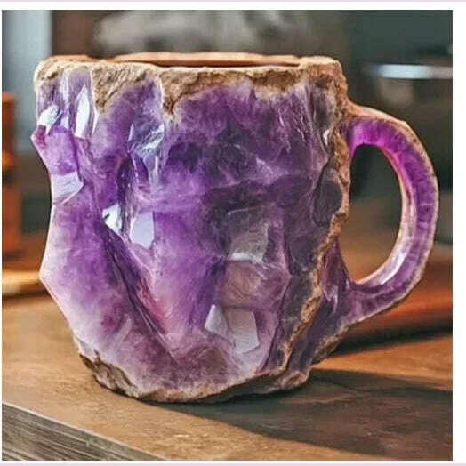 1pc Personalized Mineral Crystal-Style Resin Coffee Cup Water Cup Stylish Eco-Friendly Water Mug for Birthday Christmas Gifts