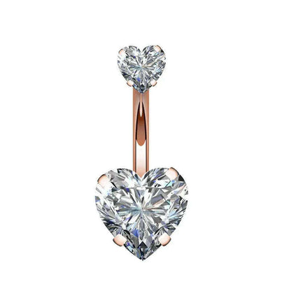1PC Surgical Steel Belly Button Rings Crystal Piercing Navel Heart Style Navel Piercing Earring Belly Piercings Ombligo Jewelry