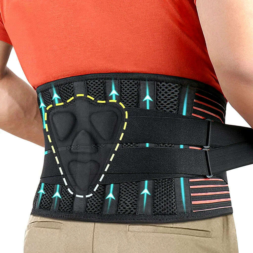 1Pcs Back Brace for Men Women Lower Back with Biomimetic Lumbar Pads - Breathable & Adjustable Lumbar Support Belts for Sciatica