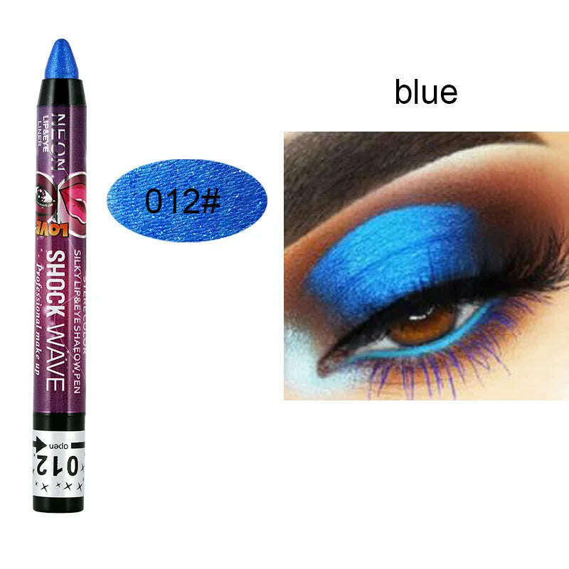 2 In 1 Glitter Eyeshadow Lipstick Pencil Stick Waterproof Pearl Silkworm Eye Shadow Pen Long-lasting Eyeshadow Make Up Cosmetic