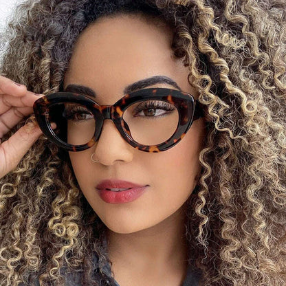 2022 New Fashion Sexy Cat Eye Glasses Women Vintage Stripe Frame Optical Anti-blue Eyeglasses Female Leopard Oculos Spectacles