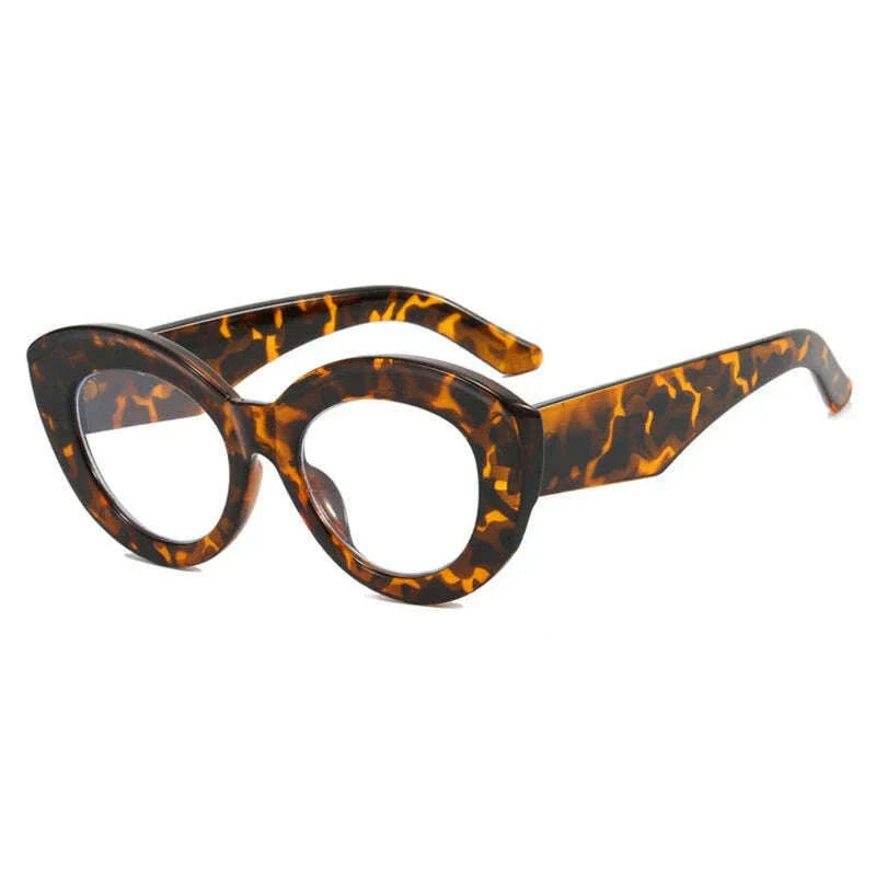 2022 New Fashion Sexy Cat Eye Glasses Women Vintage Stripe Frame Optical Anti-blue Eyeglasses Female Leopard Oculos Spectacles