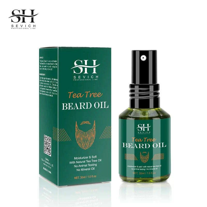 2023 Biotin Beard Oil For Men Natural Tea Tree Nourishing Regrowth Oil Anti Hair Loss Product Man Beard Hair Growth Essence Oil