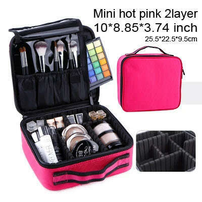 2023 New Makeup Cosmetic Case Waterproof Oxford Cloth Large Capacity Travel Storage Bag Tattoo Beautician Suitcases