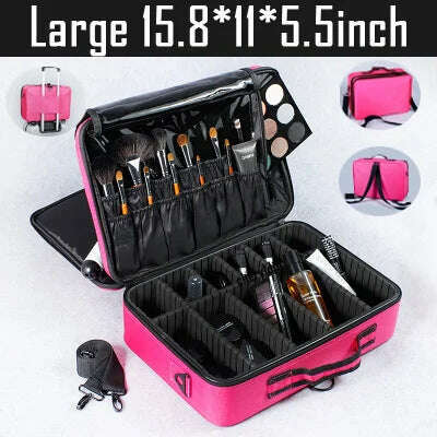 2023 New Makeup Cosmetic Case Waterproof Oxford Cloth Large Capacity Travel Storage Bag Tattoo Beautician Suitcases