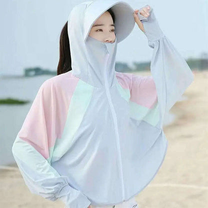 2023 Women Sunscreen Hat Ice Silk Clothing Summer Big Coat Protection Hat Shirt Clothing Edge Short UV With Sun Size Outdoo M4R4