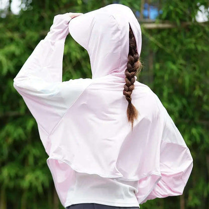 2023 Women Sunscreen Hat Ice Silk Clothing Summer Big Coat Protection Hat Shirt Clothing Edge Short UV With Sun Size Outdoo M4R4
