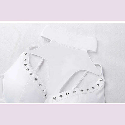 2024 New Jazz Dance Costumes For Women White Loose Kpop Outfits Girls Group Gogo Dancers Dress Nightclub Bar Stage Wear DN17932