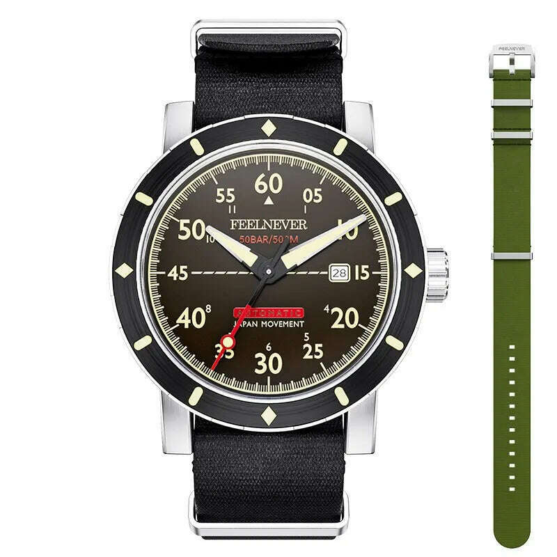 2024 New Men Watch Automatic Mechanical Wristwatch Sapphire Diver Watch 500M Waterproof Diving Sports Watches Men Reloj Hombre