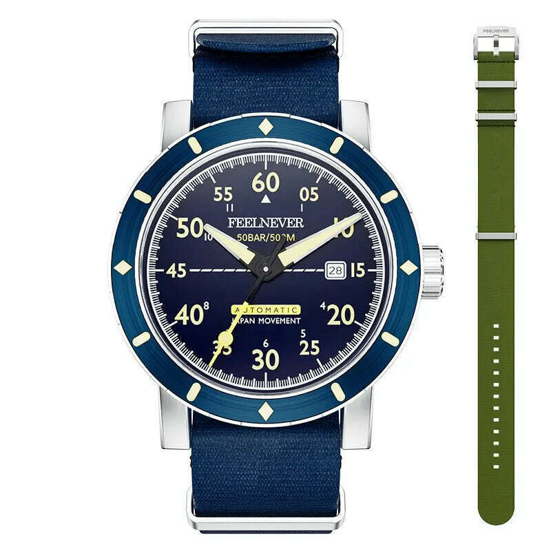 2024 New Men Watch Automatic Mechanical Wristwatch Sapphire Diver Watch 500M Waterproof Diving Sports Watches Men Reloj Hombre