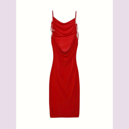 2024 New Summer Fashion Sexy Strapless Hang Neck Temperament Dress