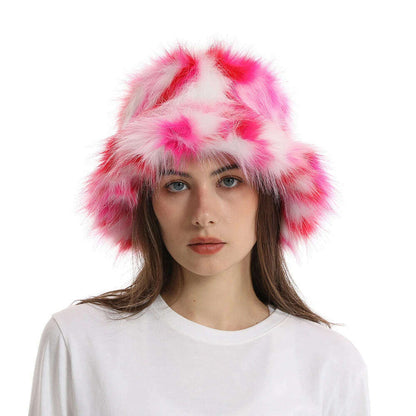 2024 New Winter Warm Faux Fur Bucket Hats For Women Outdoor Caps Soft Fleece Fisherman Cap Fluffy Earwarmer Ski Vacation Hats