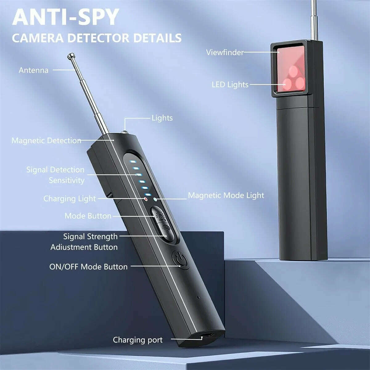 2025 New Camera Detector,Rf Wireless Signal Scanner, Camera Detector For Security Protection, GPS Tracking Detector & Siren