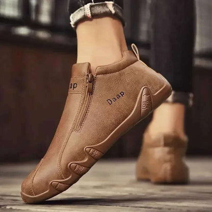 2025 New Casual shoe for Men Luxury Round Toe Men Ankle Boots Light Slip on Walking shoe Outdoor Comfor Men High Top Sneakers