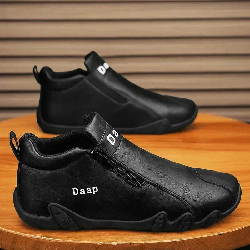 2025 New Casual shoe for Men Luxury Round Toe Men Ankle Boots Light Slip on Walking shoe Outdoor Comfor Men High Top Sneakers