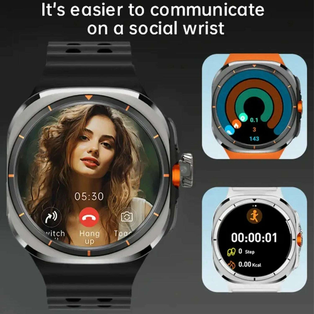 2025New U8 Ultra AMOLED Android 9.0 Smart Watch Men Women Galaxy Watch 7 Ultra 4G 5G SIM Card WiFi GPS NFC Camera Sport Watches