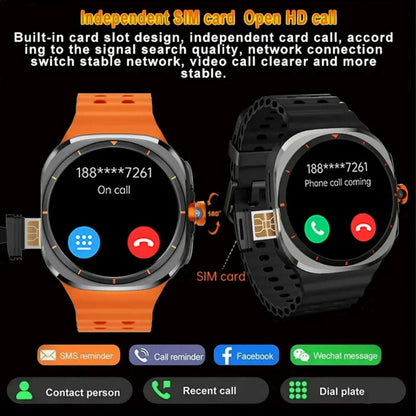 2025New U8 Ultra AMOLED Android 9.0 Smart Watch Men Women Galaxy Watch 7 Ultra 4G 5G SIM Card WiFi GPS NFC Camera Sport Watches
