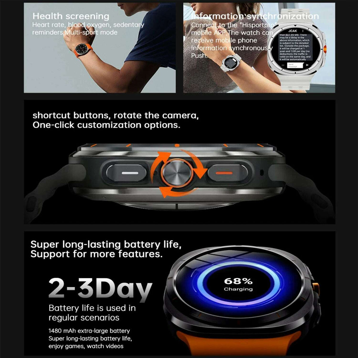 2025New U8 Ultra AMOLED Android 9.0 Smart Watch Men Women Galaxy Watch 7 Ultra 4G 5G SIM Card WiFi GPS NFC Camera Sport Watches