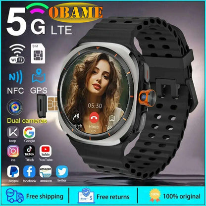 2025New U8 Ultra AMOLED Android 9.0 Smart Watch Men Women Galaxy Watch 7 Ultra 4G 5G SIM Card WiFi GPS NFC Camera Sport Watches