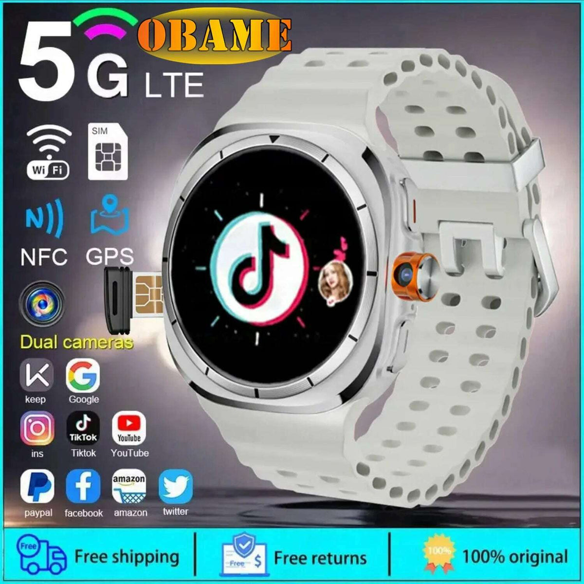 2025New U8 Ultra AMOLED Android 9.0 Smart Watch Men Women Galaxy Watch 7 Ultra 4G 5G SIM Card WiFi GPS NFC Camera Sport Watches