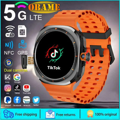 2025New U8 Ultra AMOLED Android 9.0 Smart Watch Men Women Galaxy Watch 7 Ultra 4G 5G SIM Card WiFi GPS NFC Camera Sport Watches