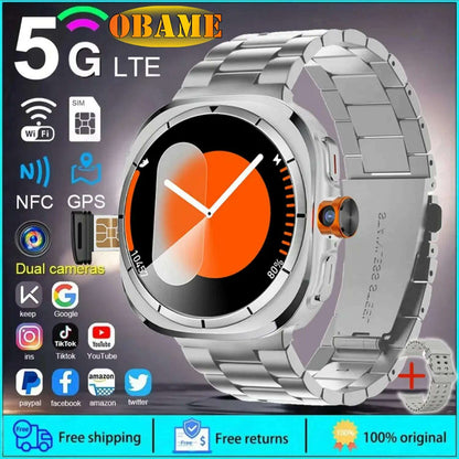 2025New U8 Ultra AMOLED Android 9.0 Smart Watch Men Women Galaxy Watch 7 Ultra 4G 5G SIM Card WiFi GPS NFC Camera Sport Watches
