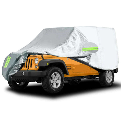 210D Waterproof Full Car Cover for JEEP Wrangler JK JL 2-Door / 4-Door 2007-2020 Weather Protection Cover Outdoor Snow Rain Dust