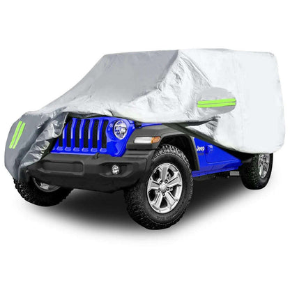 210D Waterproof Full Car Cover for JEEP Wrangler JK JL 2-Door / 4-Door 2007-2020 Weather Protection Cover Outdoor Snow Rain Dust