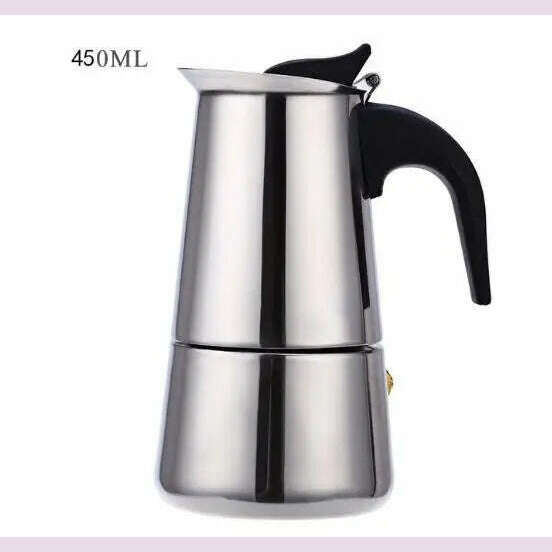 2/4/6/9 Cups Coffee  Pot Stainless Steel Mocha Espresso Latte Stovetop Filter Moka Coffee Maker Coffee Pot for Kitchen WF1111