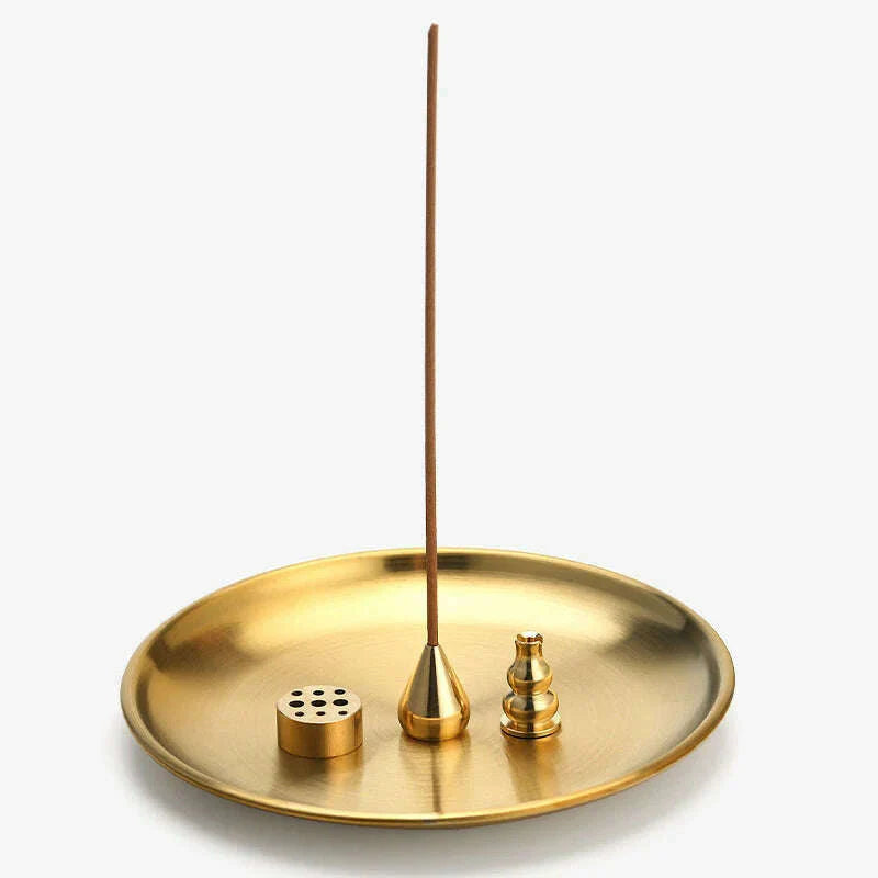 3/4/5Pcs/Set Metal Incense Burner Brass Incense Holder Palo Santo Holder Sage Holder Incense Tray Ash Catcher Home Decor Crafts