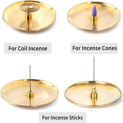 3/4/5Pcs/Set Metal Incense Burner Brass Incense Holder Palo Santo Holder Sage Holder Incense Tray Ash Catcher Home Decor Crafts