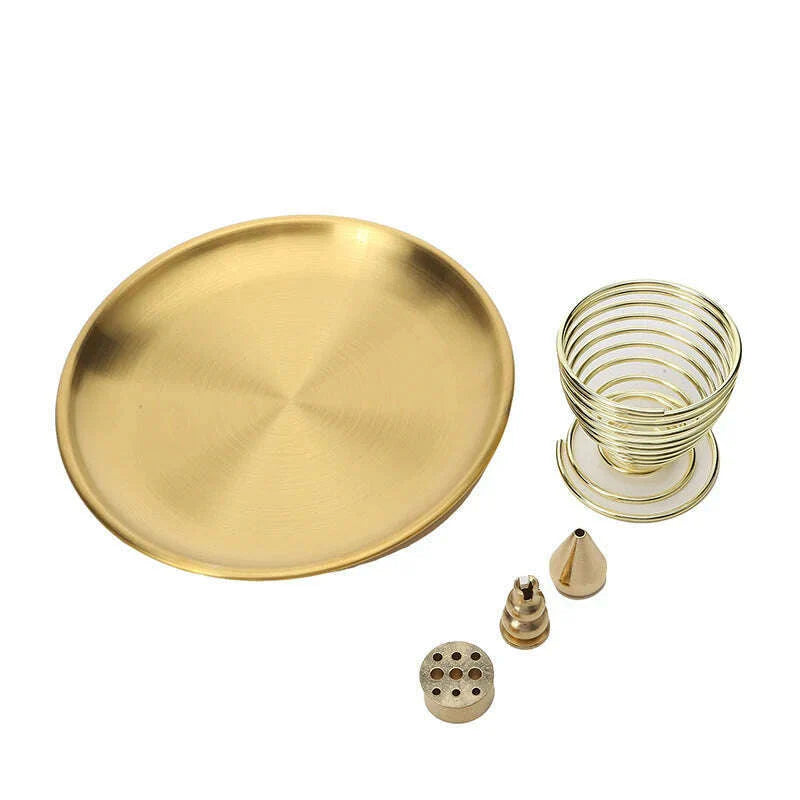 3/4/5Pcs/Set Metal Incense Burner Brass Incense Holder Palo Santo Holder Sage Holder Incense Tray Ash Catcher Home Decor Crafts