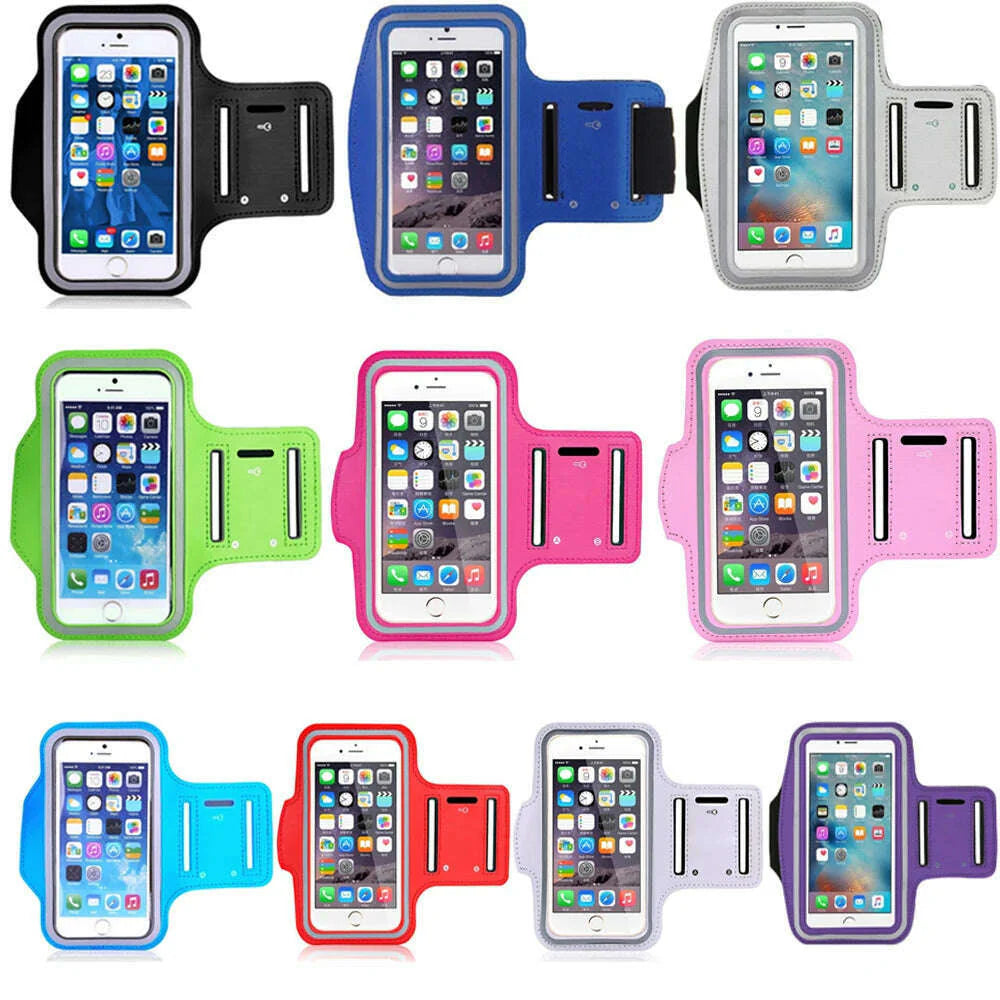 4-6.5Inch Smartphone Running Bags Men Women Waterproof Light Cell Phone Touch Screen Armbands Phone Case Sports Accessories