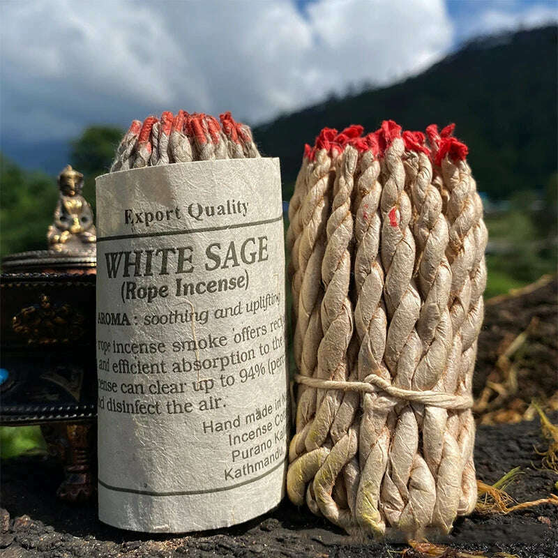 40pcs Yoga Aromatherapy Himalayan Rope Fragrance Handmade Traditional Rope Fragrance Sage And Sabba with Patchouli And Cedar