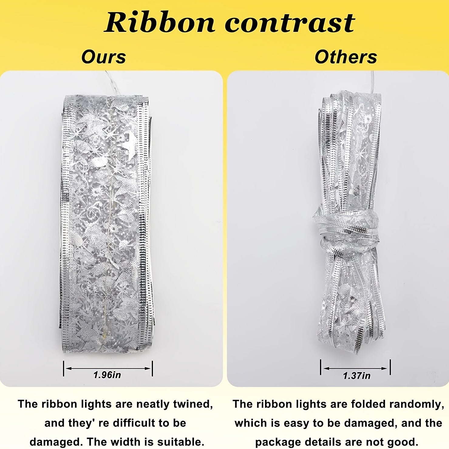 1pcled Ribbon Light Ribbon Ribbon Light String Christmas Tree Decoration Lights 2 Meters 20 Lights