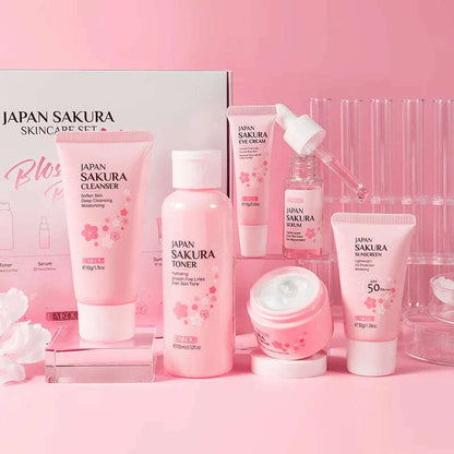 5/6pcs Sakura Skin Care Sets Face Cream Serum Toner Facial Cleanser Sunscreen Eye Cream Face Skin Care Products
