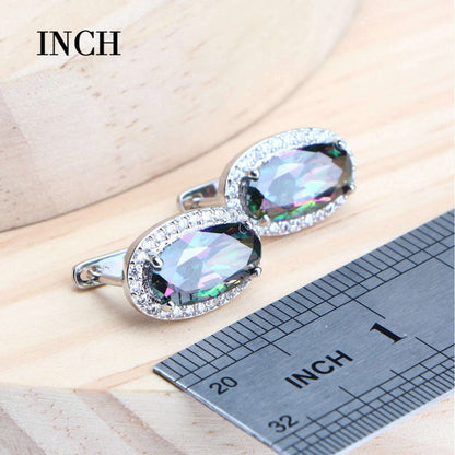 925 Silver Magic Rainbow CZ Jewelry Sets Women Bracelets Rings Natural Silver Earrings Wedding Jewelry Pendants Necklace Set