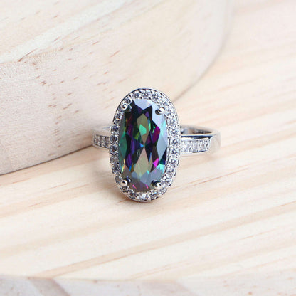 925 Silver Magic Rainbow CZ Jewelry Sets Women Bracelets Rings Natural Silver Earrings Wedding Jewelry Pendants Necklace Set