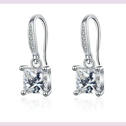 925 Sterling Silver Jewelry Women Fashion Cute Tiny Clear Crystal CZ Stud Earrings Gift for Girls Teens Lady Gift